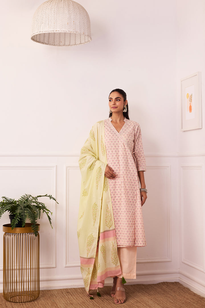 Ambarsariya Peach Angrakha Suit Set of 3