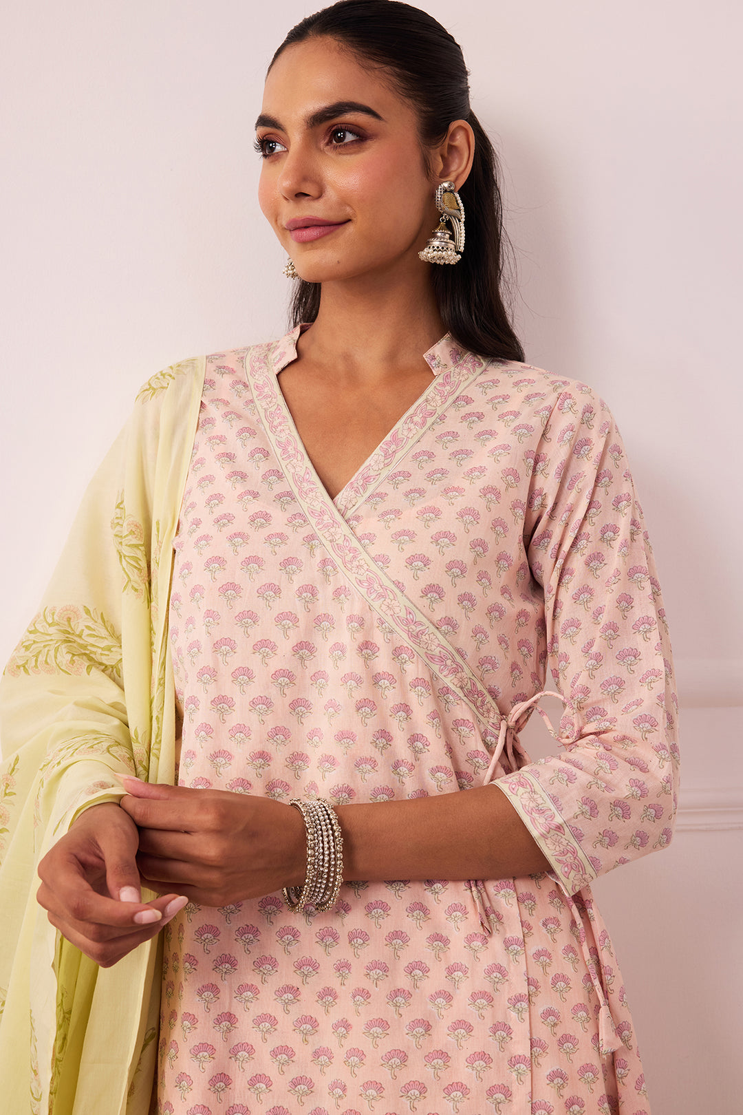 Ambarsariya Peach Angrakha Suit Set of 3
