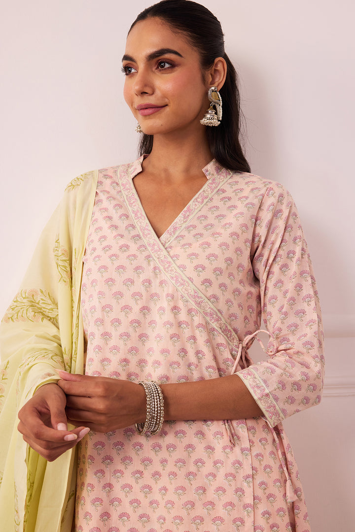 Ambarsariya Peach Angrakha Suit Set of 3