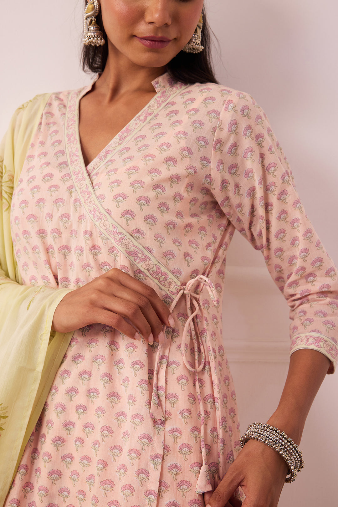 Ambarsariya Peach Angrakha Suit Set of 3
