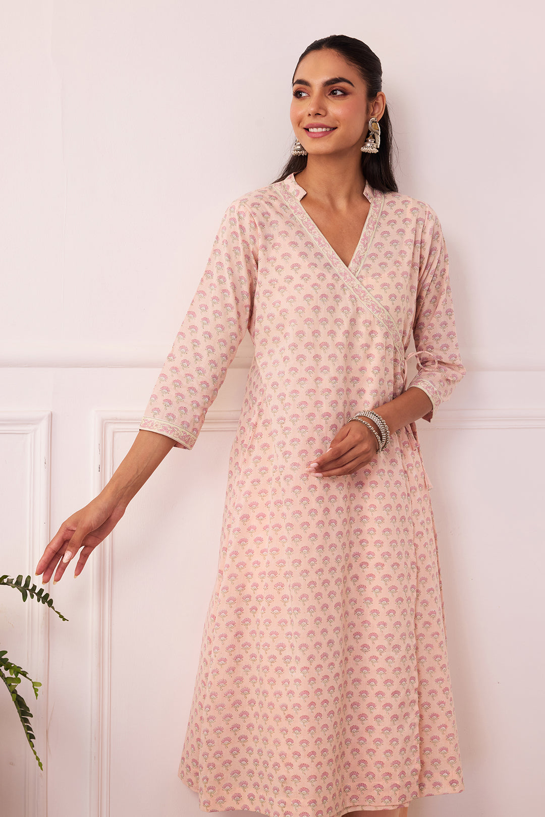 Ambarsariya Peach Angrakha Suit Set of 3