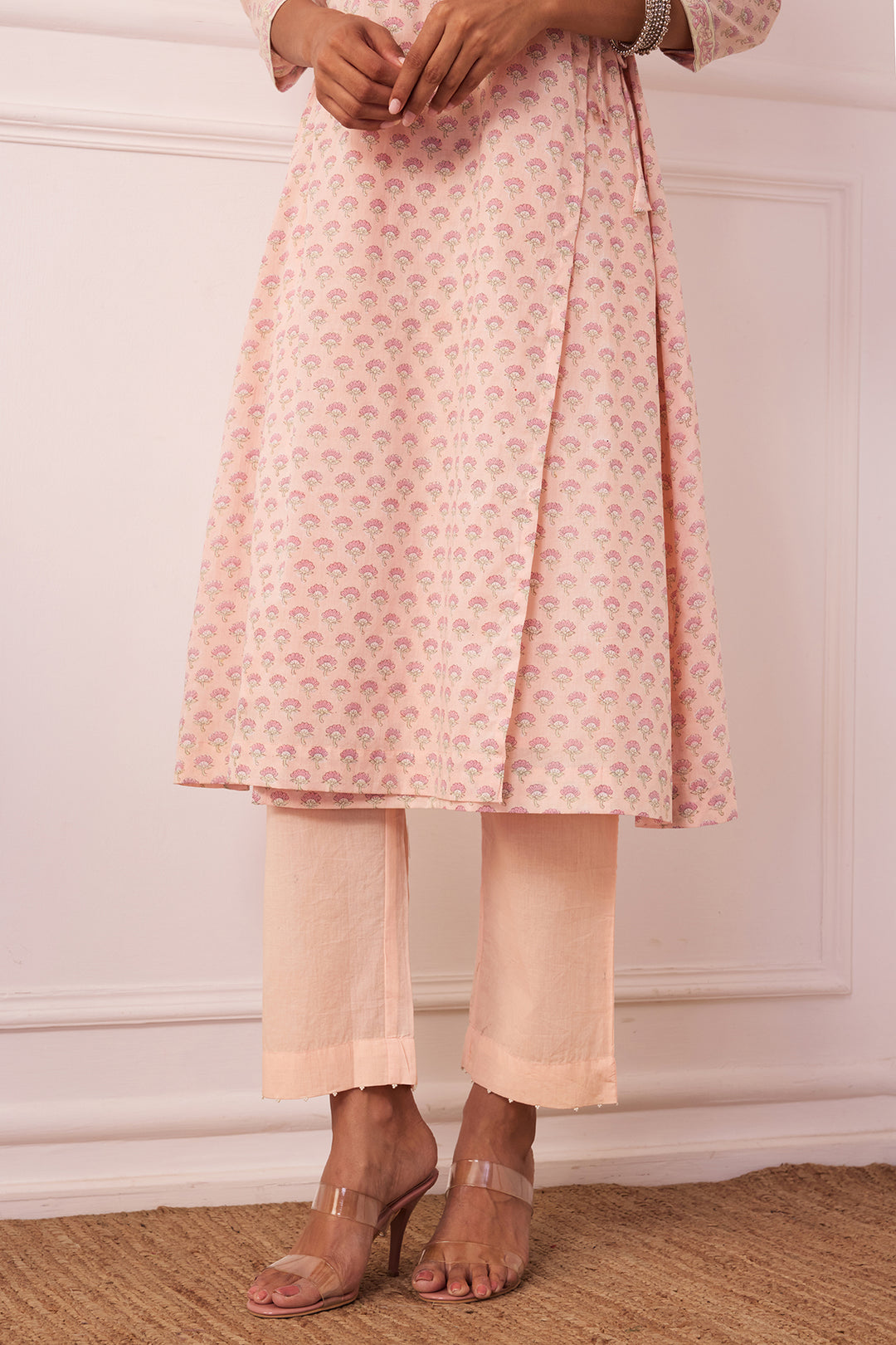 Ambarsariya Peach Angrakha Suit Set of 3