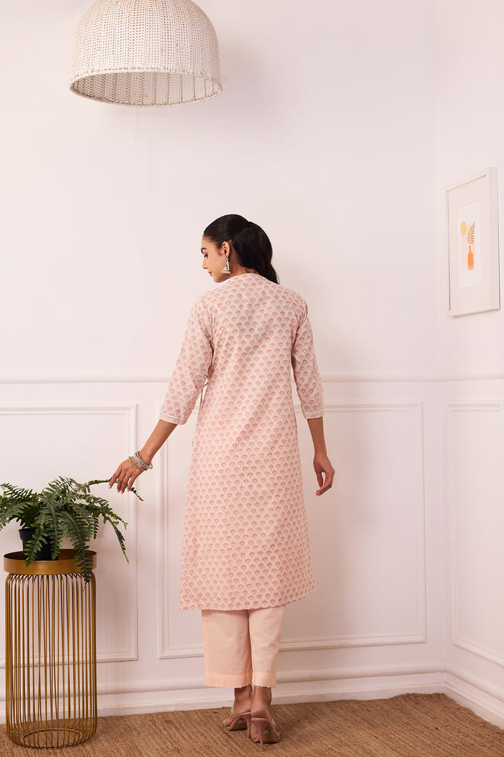 Ambarsariya Peach Angrakha Suit Set of 3