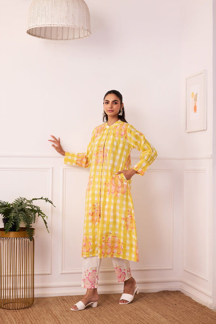 Ambarsariya Yellow A-LIne Kurta & Pant Set of 2