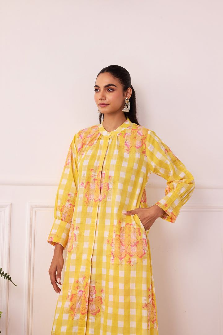 Ambarsariya Yellow A-LIne Kurta & Pant Set of 2
