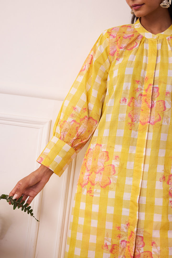 Ambarsariya Yellow A-LIne Kurta & Pant Set of 2