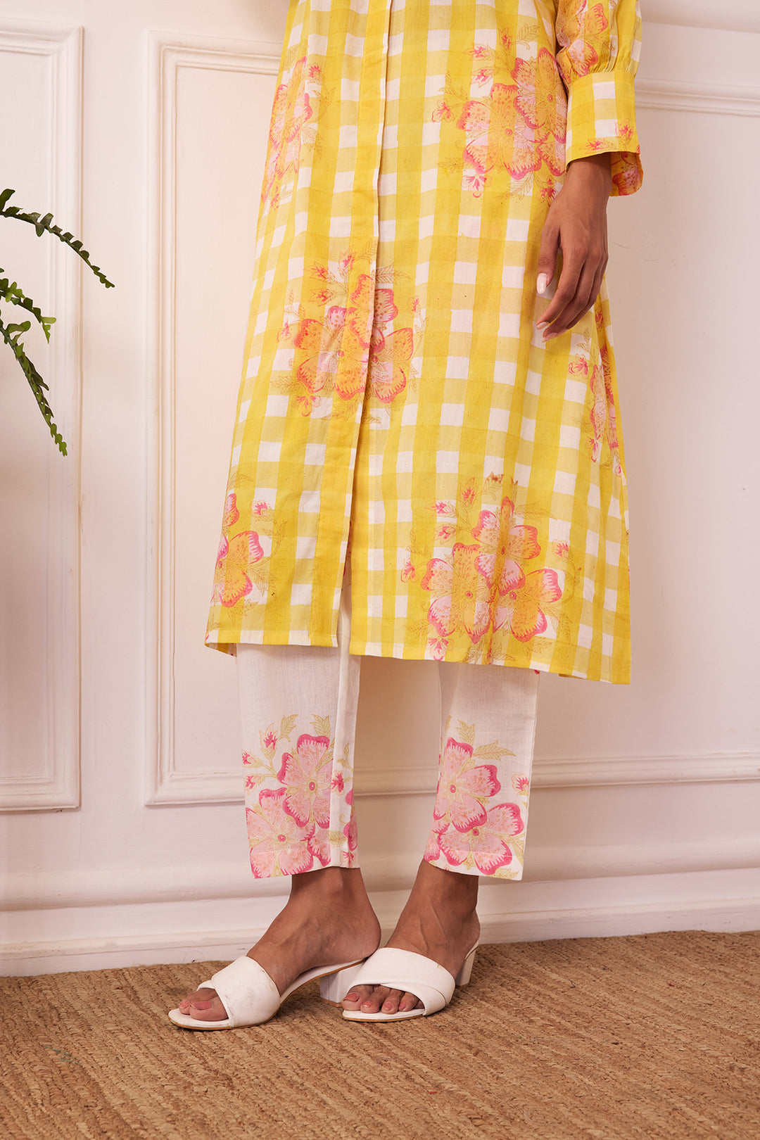 Ambarsariya Yellow A-LIne Kurta & Pant Set of 2