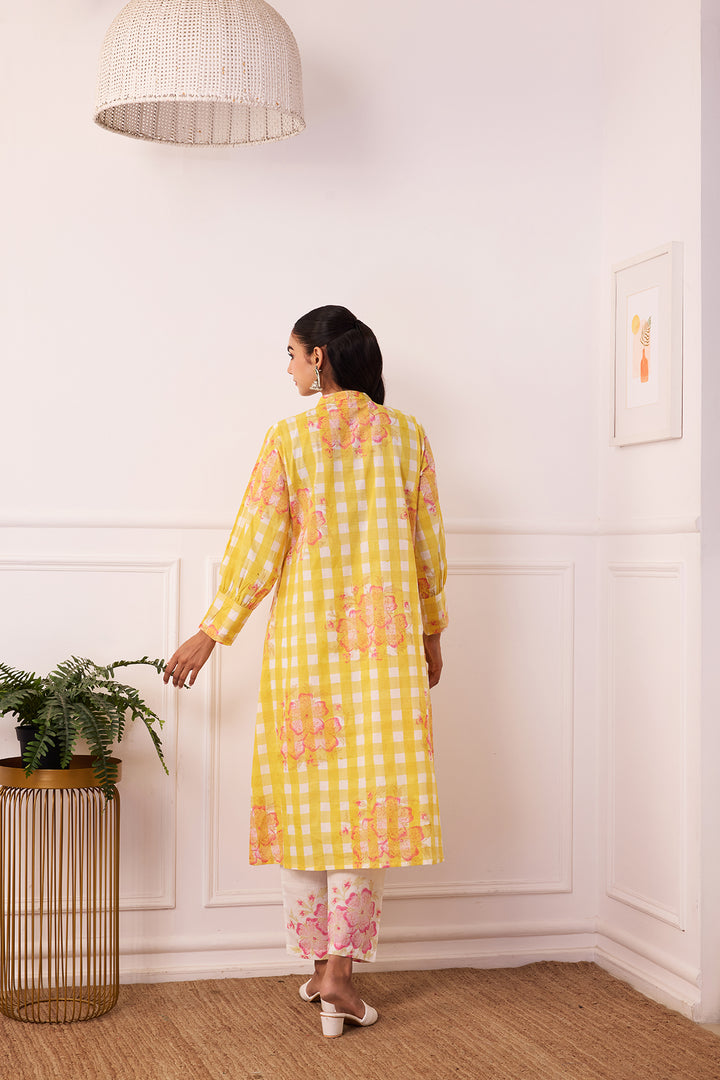 Ambarsariya Yellow A-LIne Kurta & Pant Set of 2