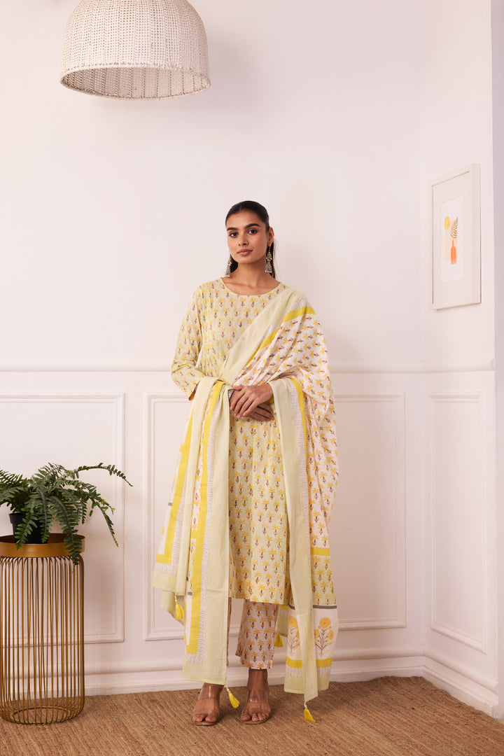 Ambarsariya Green A-Line Suit Set of 3