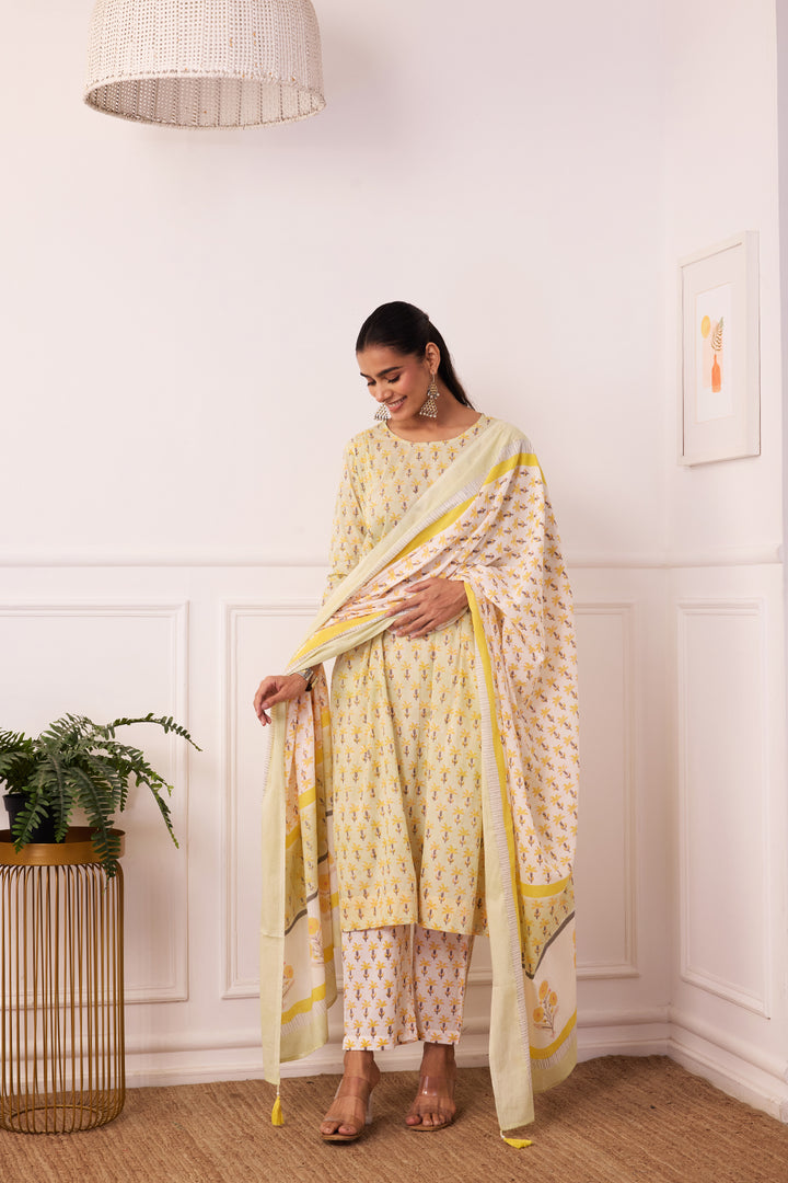 Ambarsariya Green A-Line Suit Set of 3