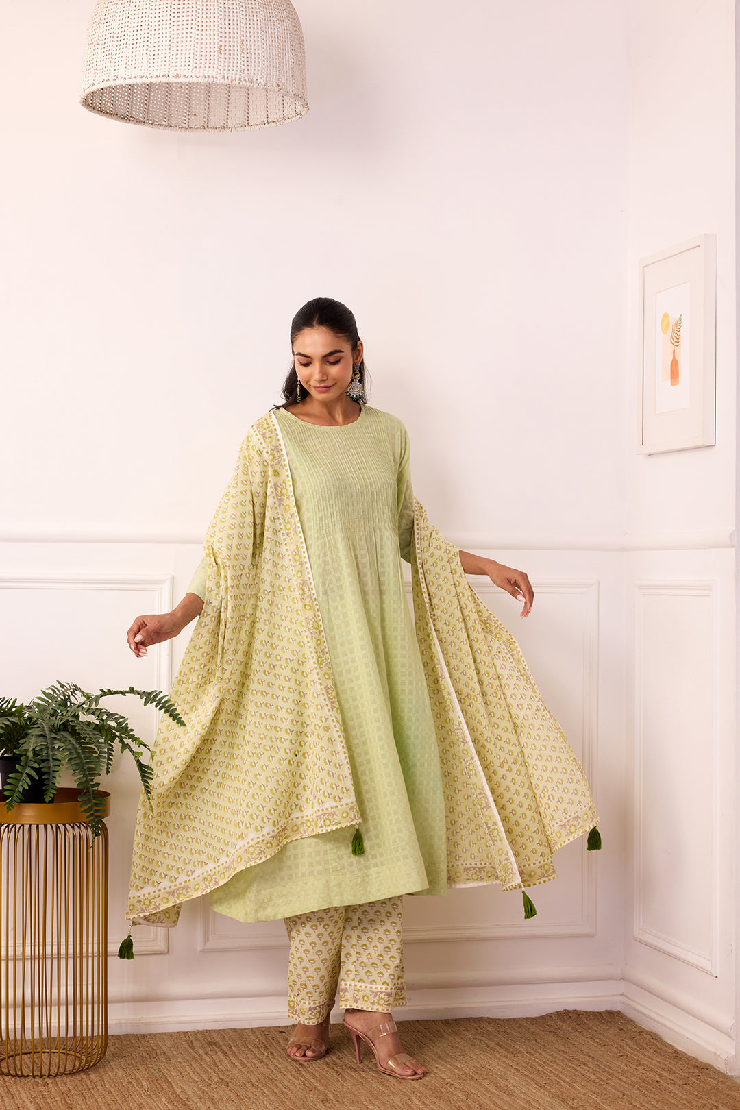 Ambarsariya Green A-Line Suit Set of 3