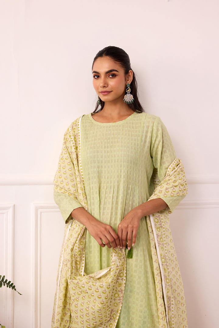 Ambarsariya Green A-Line Suit Set of 3