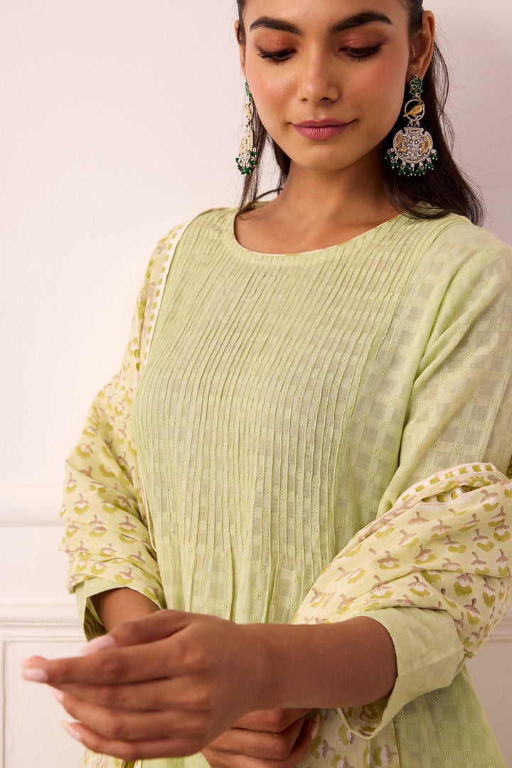 Ambarsariya Green A-Line Suit Set of 3