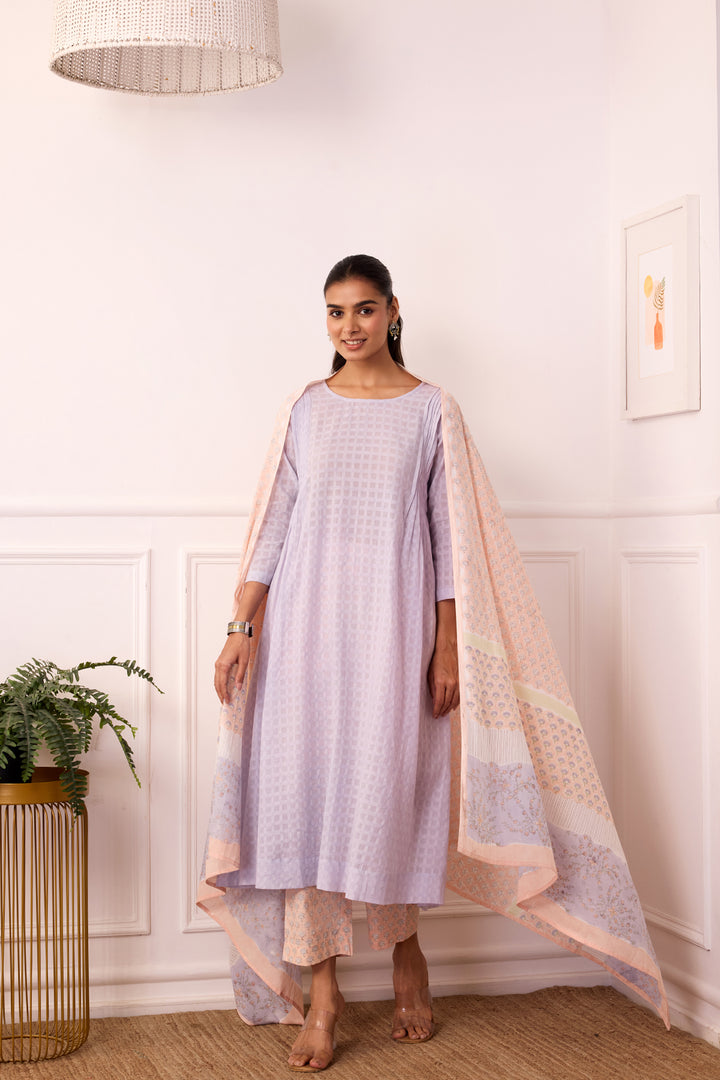Ambarsariya Lilac A-Line Suit Set of 3