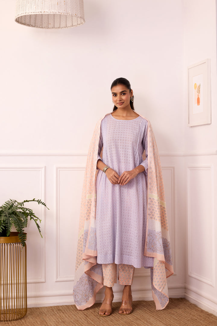 Ambarsariya Lilac A-Line Suit Set of 3