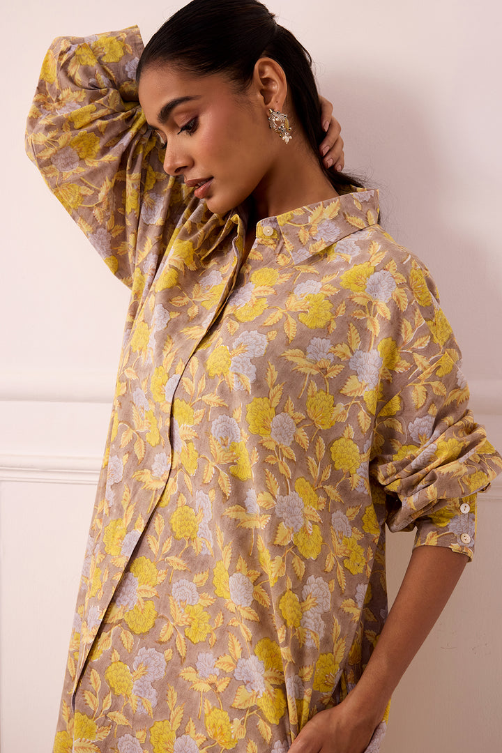 Ambarsariya Brown Long Shirt & Pant Set of 2