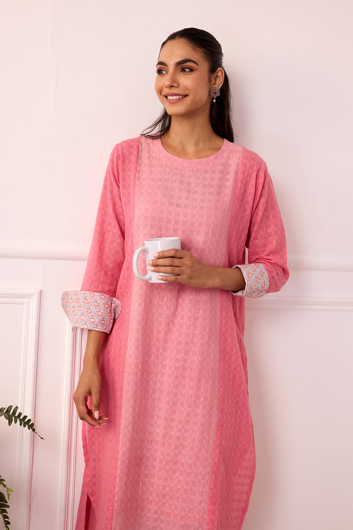 Ambarsariya Pink Long Kurta & Pant Set of 2