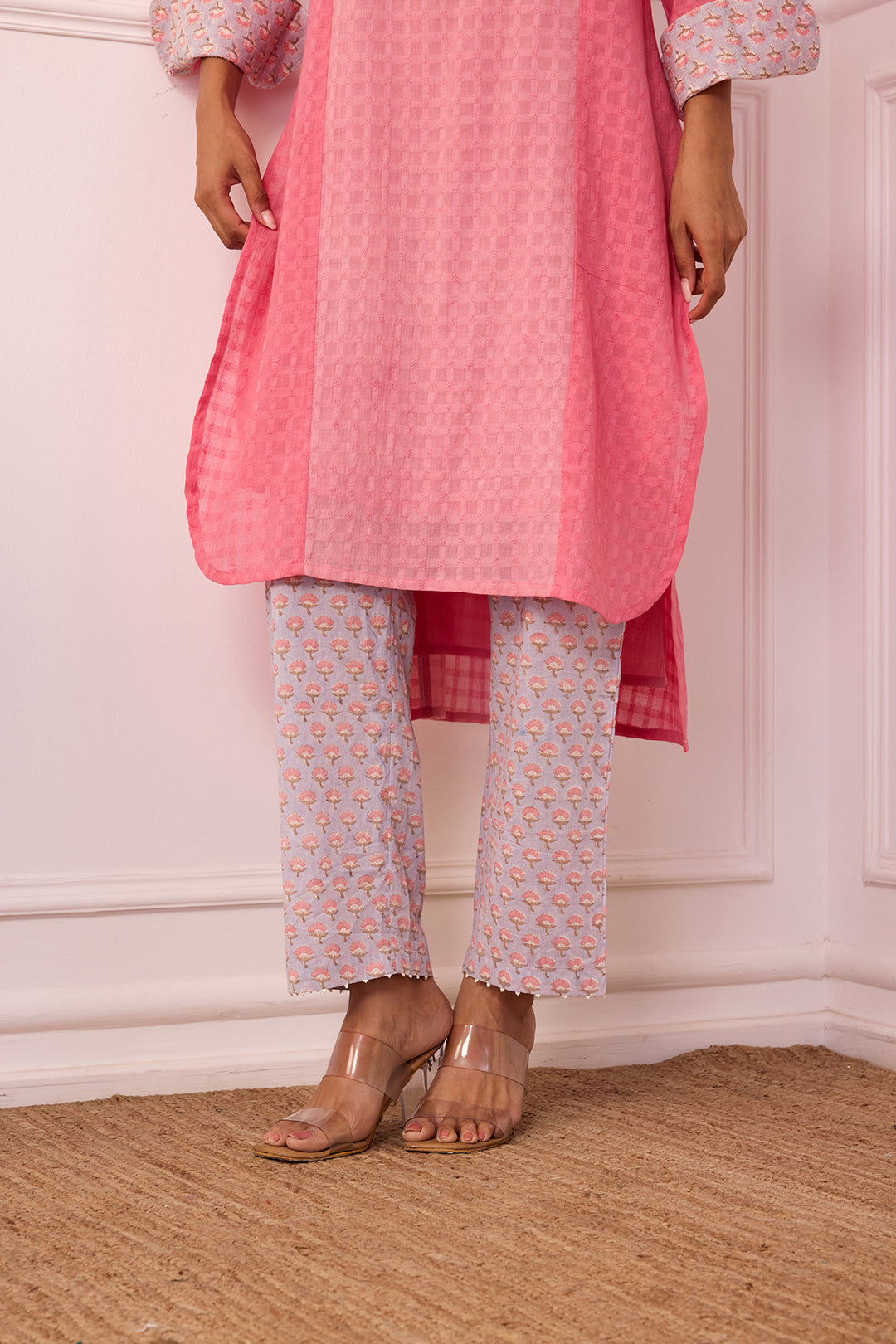 Ambarsariya Pink Long Kurta & Pant Set of 2
