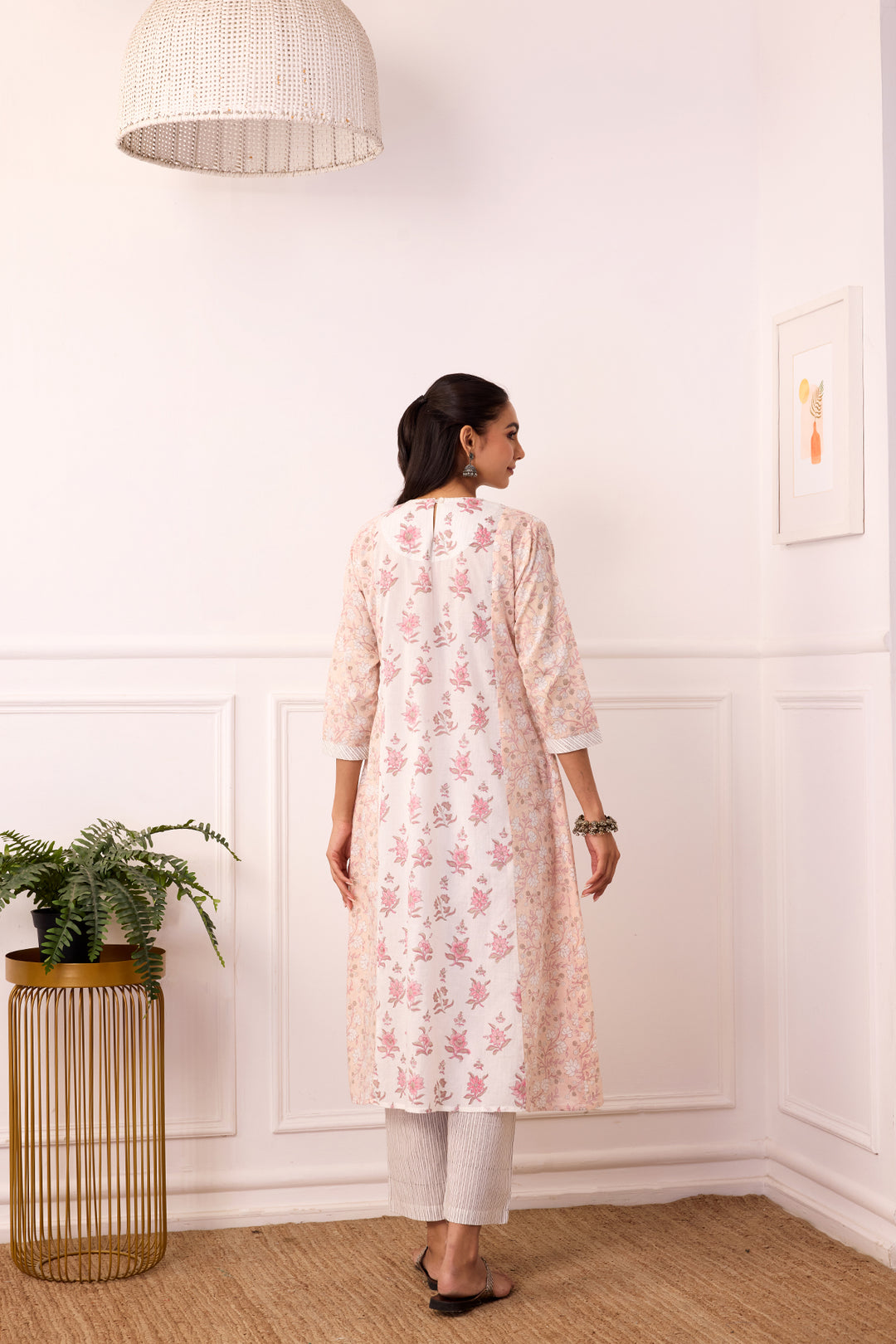 Ambarsariya Peach A-LIne Kurta & Pant Set of 2