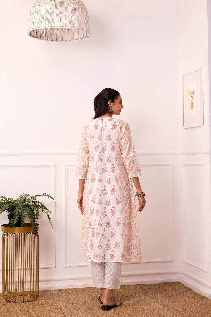 Ambarsariya Peach A-LIne Kurta & Pant Set of 2