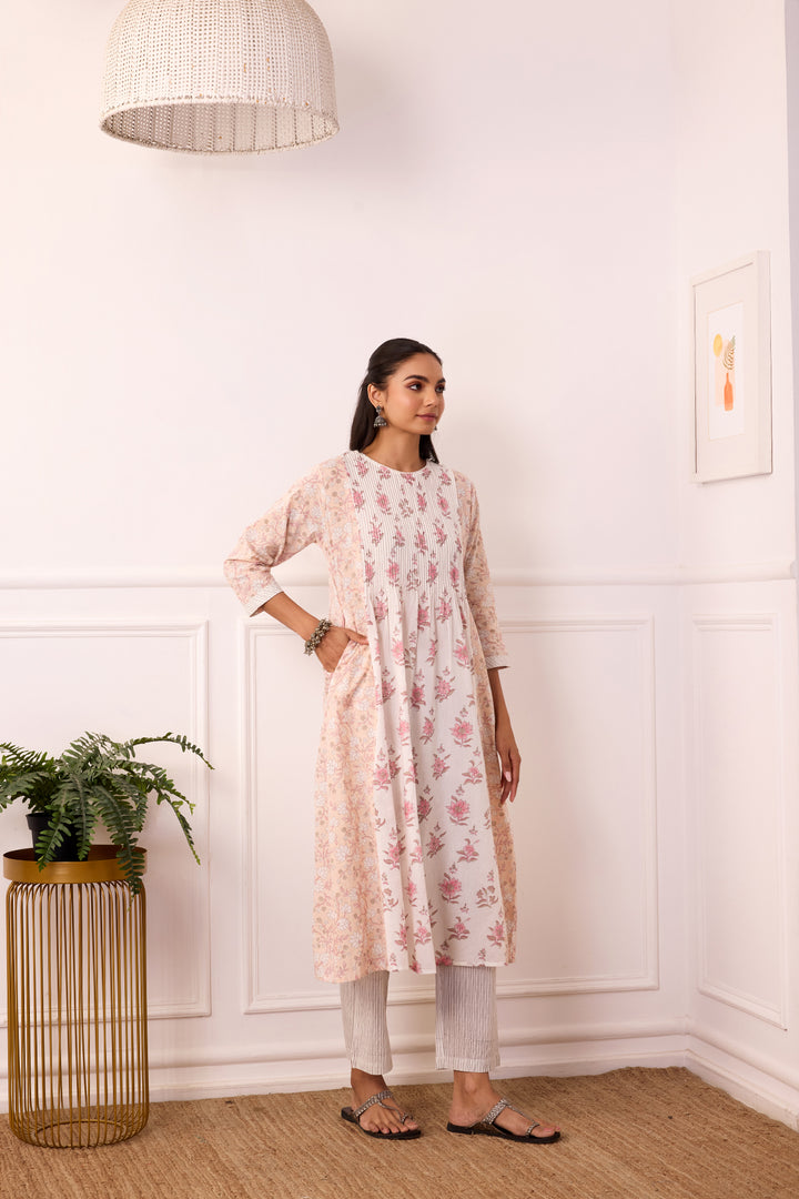 Ambarsariya Peach A-LIne Kurta & Pant Set of 2