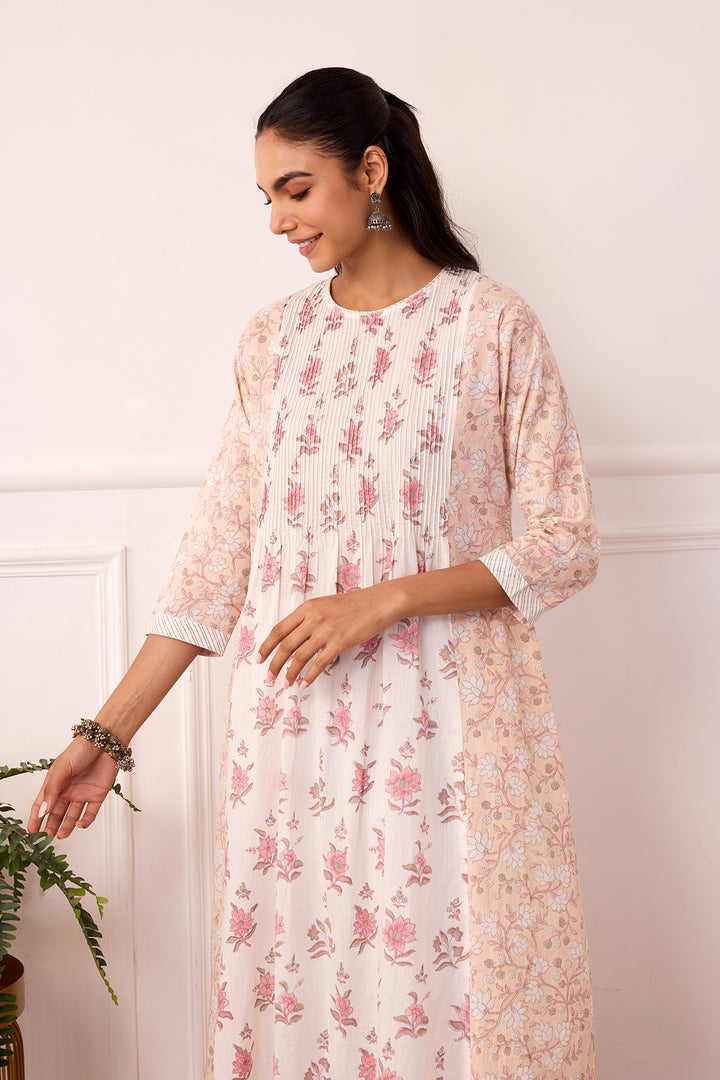 Ambarsariya Peach A-LIne Kurta & Pant Set of 2