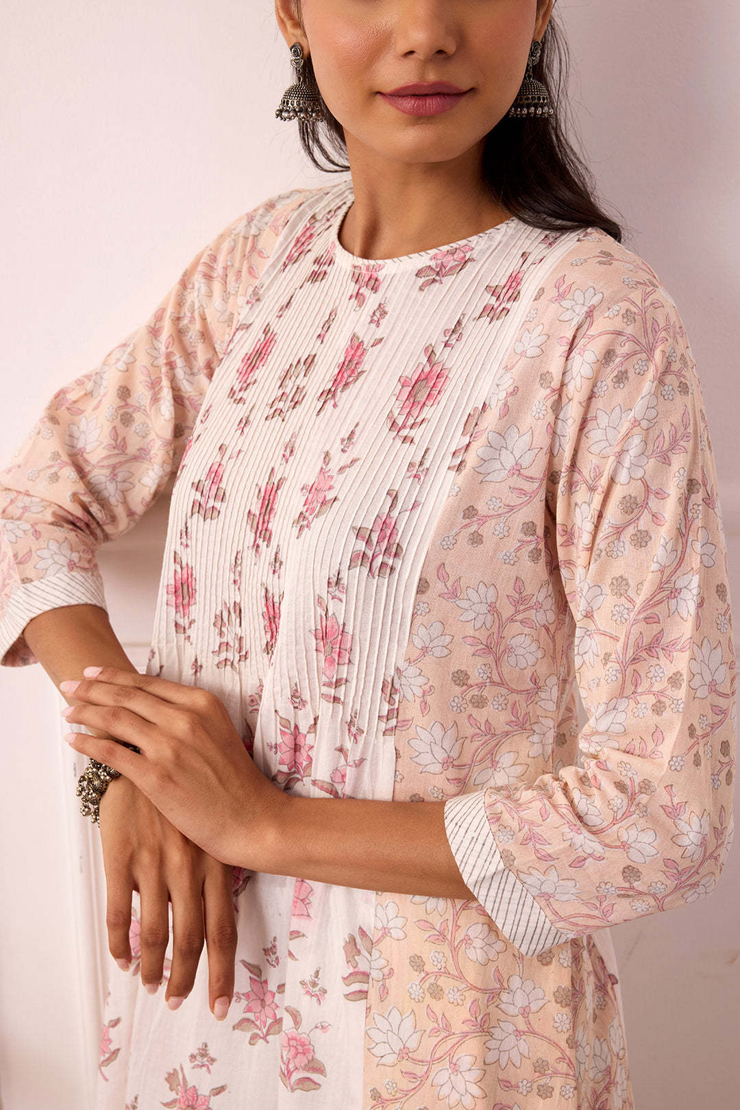 Ambarsariya Peach A-LIne Kurta & Pant Set of 2