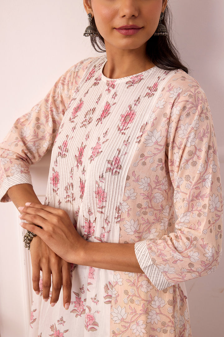 Ambarsariya Peach A-LIne Kurta & Pant Set of 2
