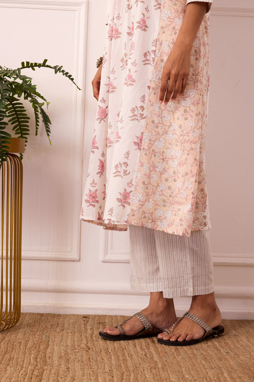 Ambarsariya Peach A-LIne Kurta & Pant Set of 2