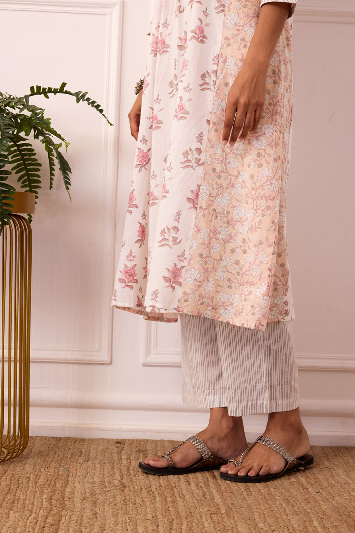 Ambarsariya Peach A-LIne Kurta & Pant Set of 2