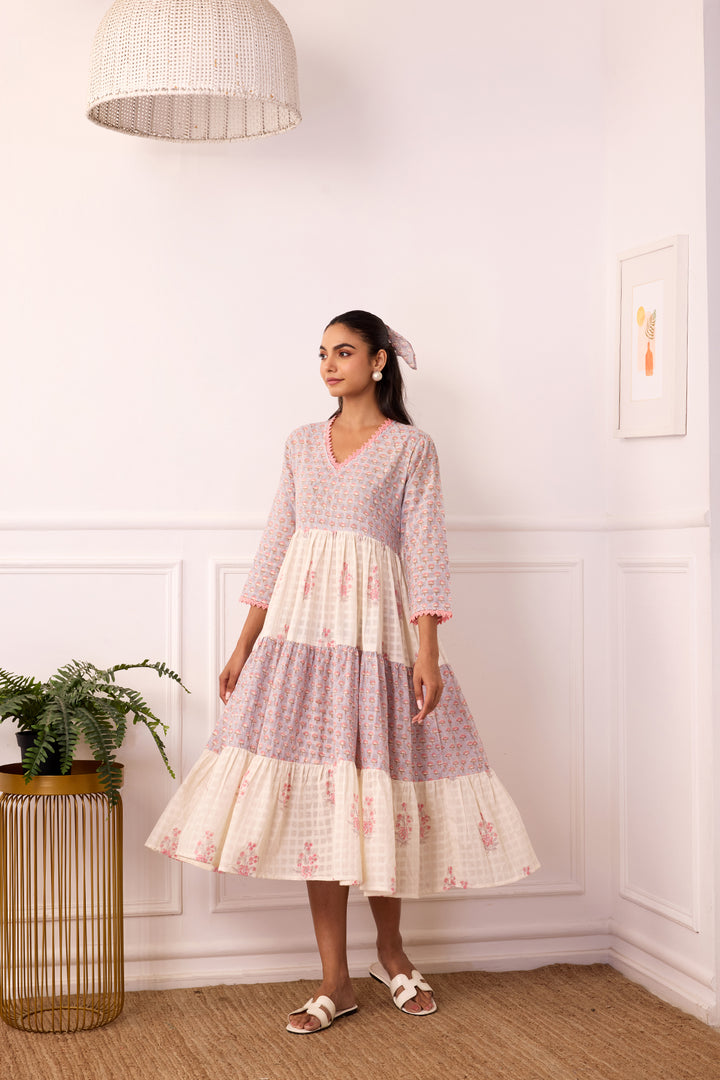 Ambarsariya Peach Tier Dress
