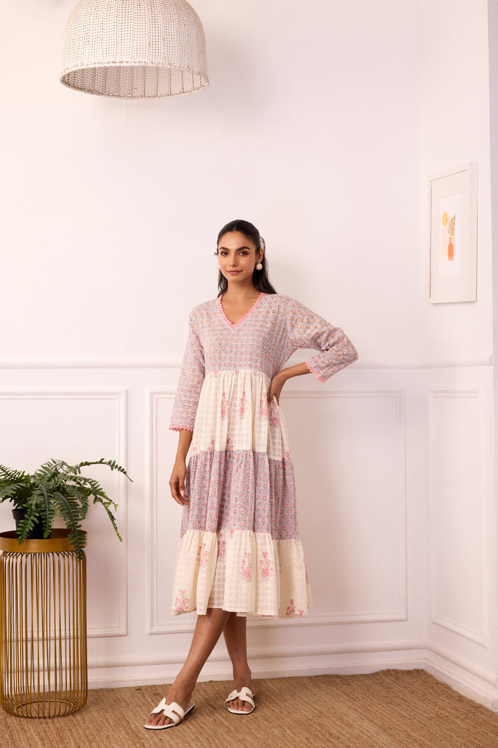 Ambarsariya Peach Tier Dress