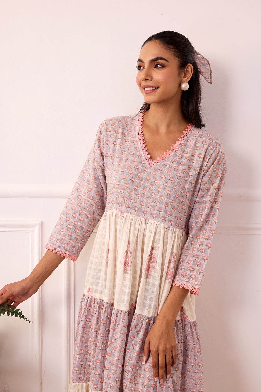 Ambarsariya Peach Tier Dress