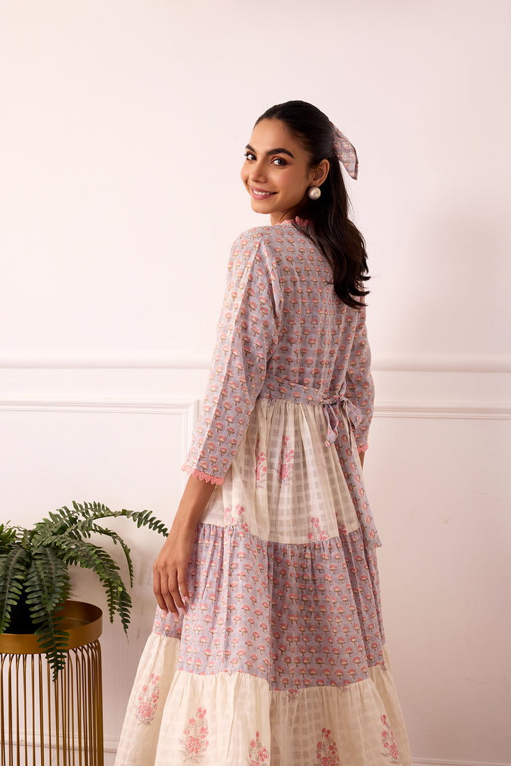 Ambarsariya Peach Tier Dress