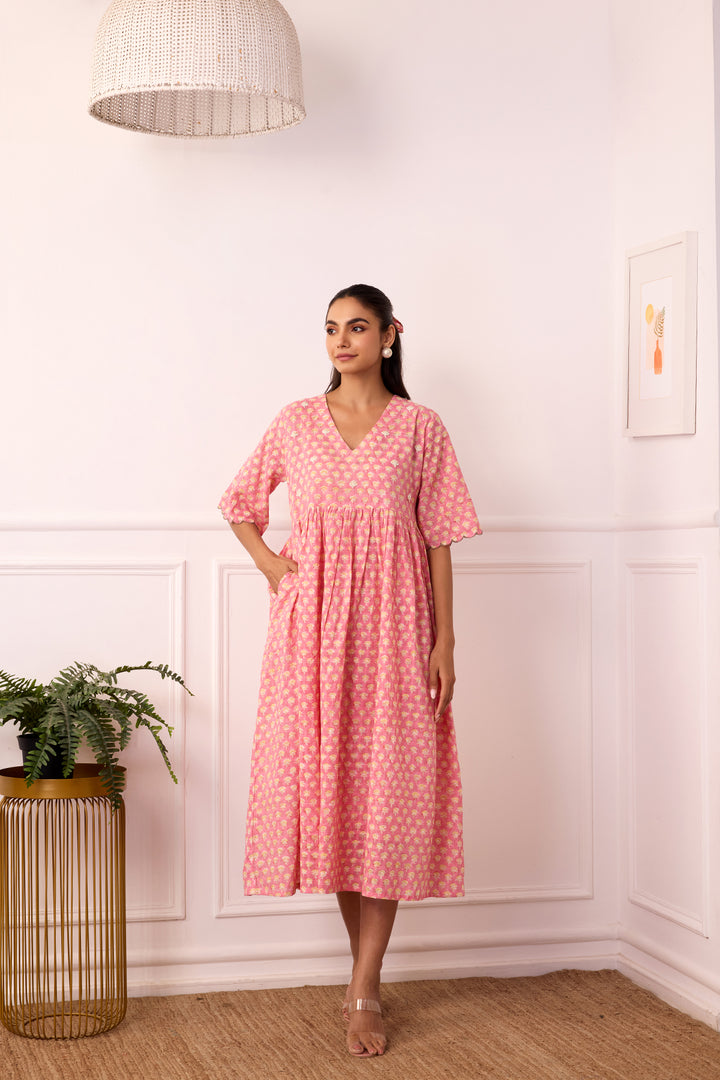 Ambarsariya Pink Loose Fit Dress