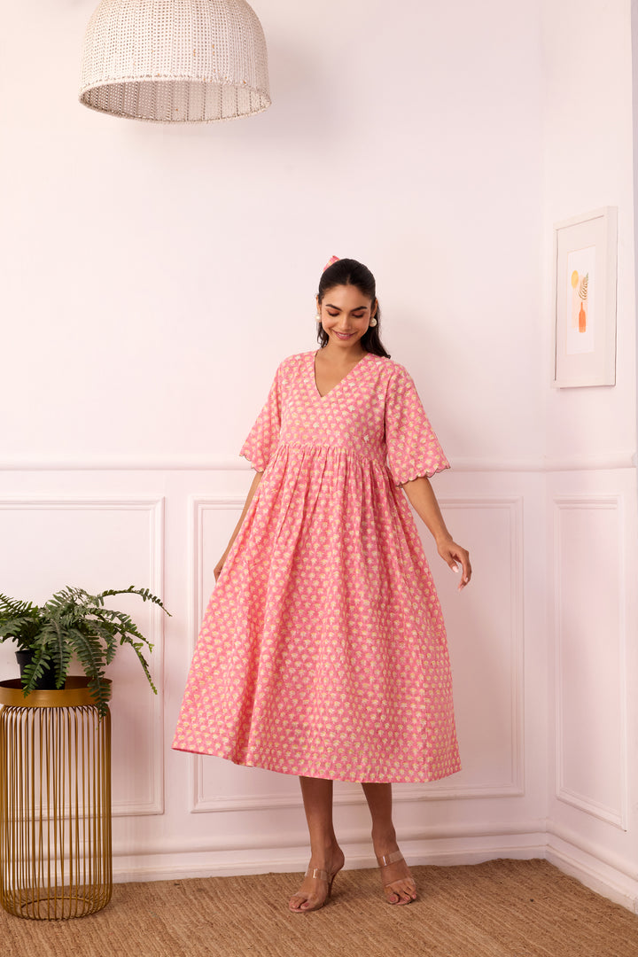 Ambarsariya Pink Loose Fit Dress
