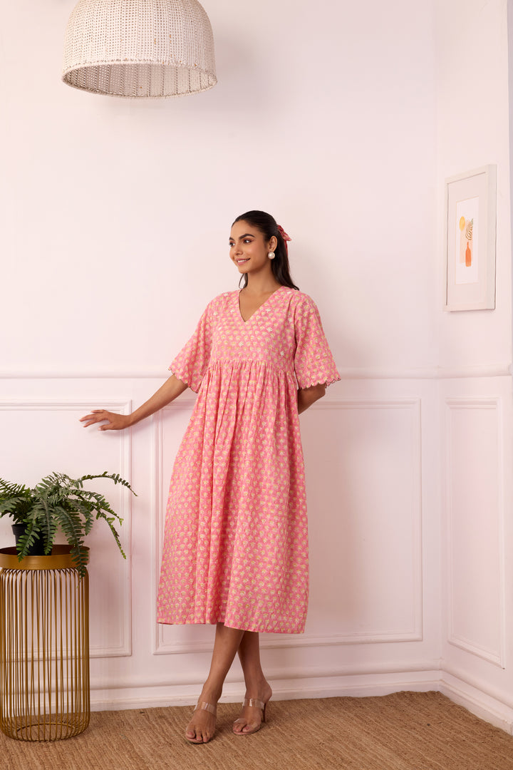 Ambarsariya Pink Loose Fit Dress