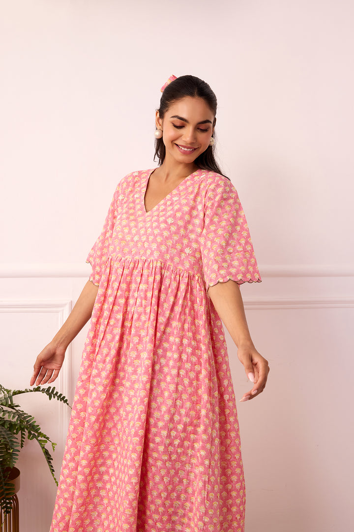 Ambarsariya Pink Loose Fit Dress