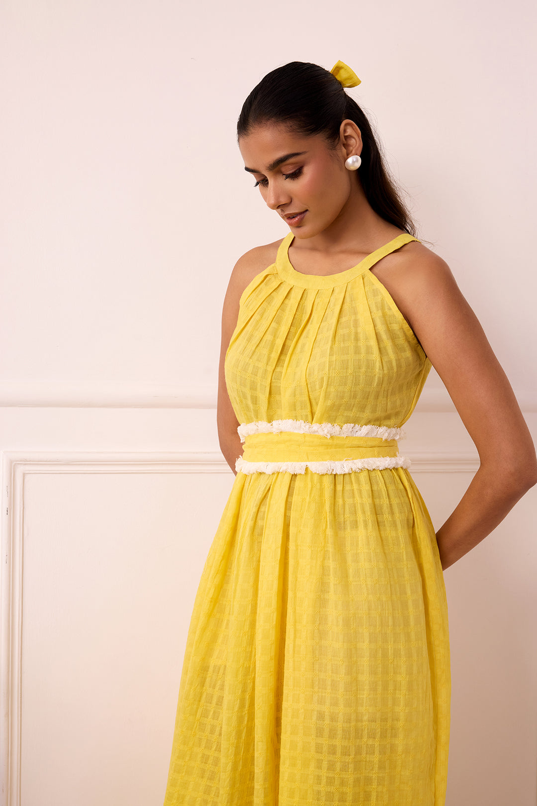 Ambarsariya Yellow Sleeve Less Dress