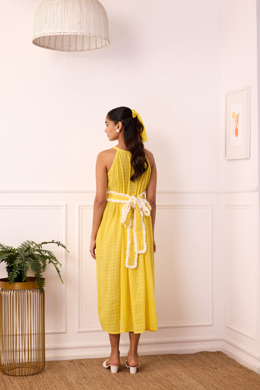 Ambarsariya Yellow Sleeve Less Dress