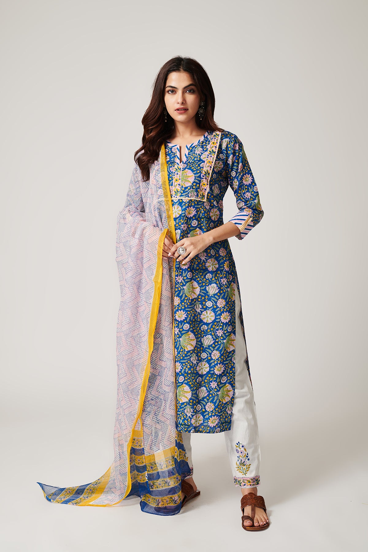 Pink Printed Cotton Stitched Suit Set With Dupatta | Diya Trends-DN.6004 |  Cilory.com