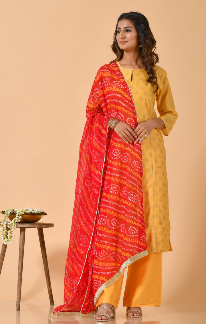 Ruhaniyat Red Chanderi Dupatta