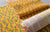 Premium qualit yellow & peach hand block printed cotton suit with Kota dupatta