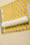 Yellow & Blue Print Hand Block Cotton Unstitched Suit With Kota Doria Dupatta