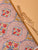 Peach & Red Flower Jaal Block Printed Cotton Fabric