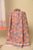 Peach & Blue Hand Block Cotton Unstitched Suit With Chiffon Dupatta