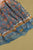 Blue & Orange Hand Block Printed Cotton Unstitched Suit With Kota Dupatta