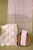 Pink & Greyish Blue Hand Block Printed Cotton Suit With Chiffon Dupatta